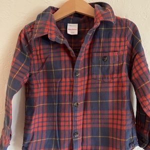 Hanna Andersson 3T 100% cotton plaid button shirt